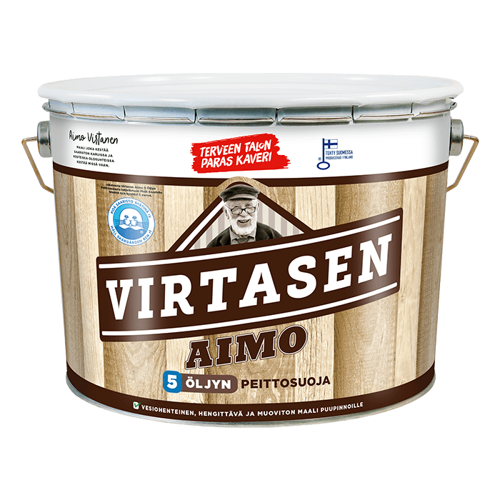 Virtasen Aimo -maalipurkki.