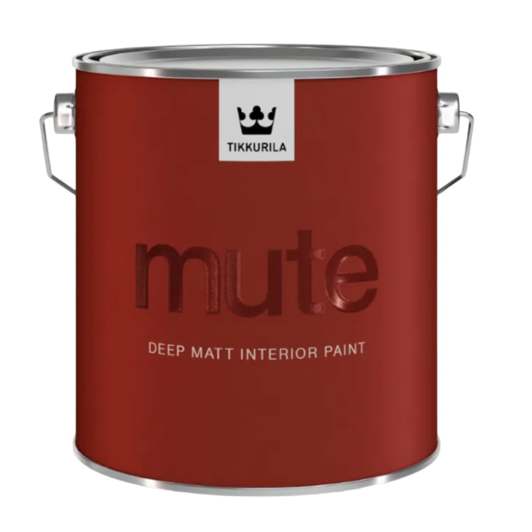 Punainen Tikkurila Mute -maalipurkki.